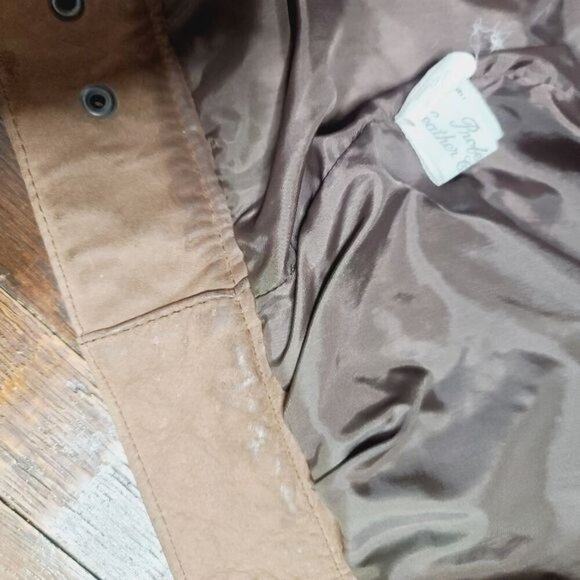 Vintage 80s Genuine Leather Tan Oversized Bomber Jacket - Picture 15 of 17